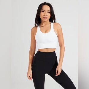 Buff bunny, white Rosa sports bra